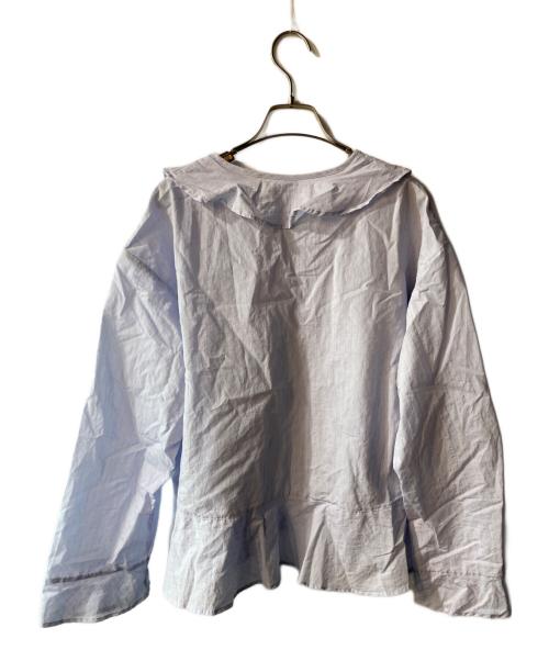 Adam et Rope（アダム エ ロペ）Adam et Rope (アダム エ ロペ) オーバーラッフルフリルブラウス ブルー サイズ:FREEの古着・服飾アイテム