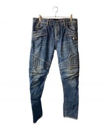 BALMAIN（バルマン）の古着「バイカーデニムパンツ」｜インディゴ
