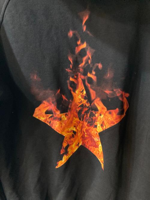 NEIL BARRETT（ニールバレット）NEIL BARRETT (ニールバレット) フレイムプリントフーディ ブラック サイズ:XSの古着・服飾アイテム