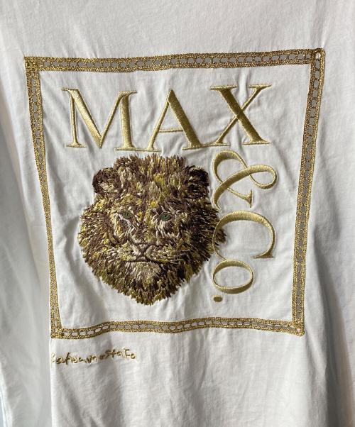 MAX&Co.（マックスアンドコー）MAX&Co. (マックスアンドコー) ライオン刺繍Tシャツ ホワイト サイズ:Sの古着・服飾アイテム