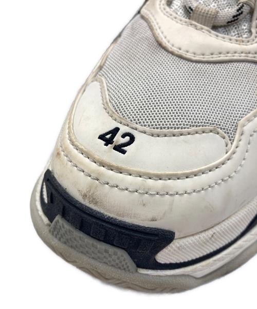 adidas（アディダス）adidas (アディダス) BALENCIAGA (バレンシアガ) Triple S コラボローカットスニーカー ホワイト×ブラック サイズ:27.5cmの古着・服飾アイテム