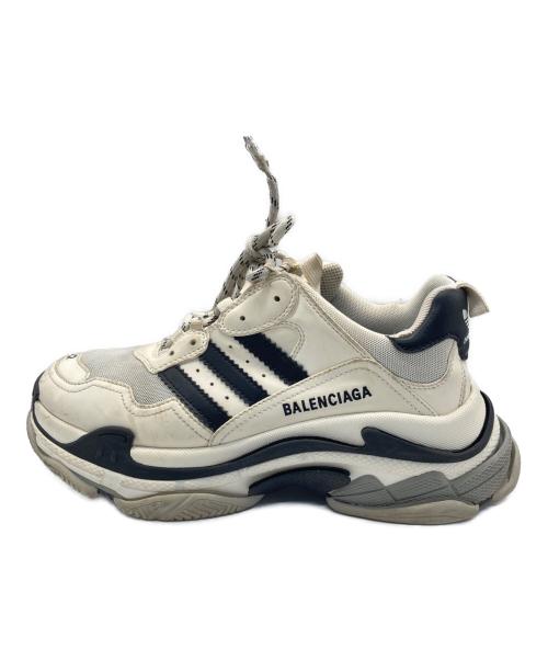 adidas（アディダス）adidas (アディダス) BALENCIAGA (バレンシアガ) Triple S コラボローカットスニーカー ホワイト×ブラック サイズ:27.5cmの古着・服飾アイテム