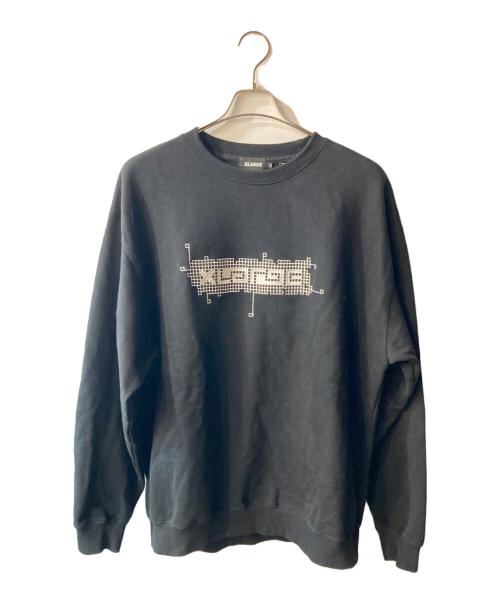 X-LARGE（エクストララージ）X-LARGE (エクストララージ) ELECTRONIC CIRCUIT CREWNECK SWEATSHIRT ブラック サイズ:XLの古着・服飾アイテム