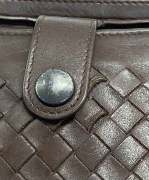 BOTTEGA VENETA（ボッテガベネタ）BOTTEGA VENETA (ボッテガベネタ) イントレチャートクラッチバッグ ブラウンの古着・服飾アイテム
