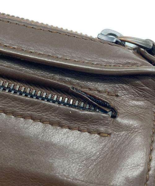BOTTEGA VENETA（ボッテガベネタ）BOTTEGA VENETA (ボッテガベネタ) イントレチャートクラッチバッグ ブラウンの古着・服飾アイテム
