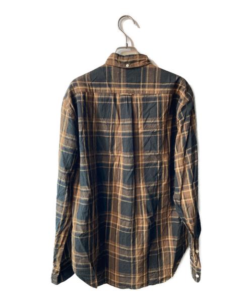 UNITED ARROWS（ユナイテッドアローズ）UNITED ARROWS (ユナイテッドアローズ) GITMAN  コットンリネン チェック ボタンダウン ブラウン サイズ:16の古着・服飾アイテム