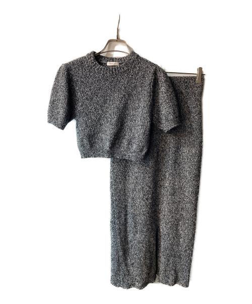 FRAY ID（フレイ アイディー）FRAY ID (フレイ アイディー) クロップドニットセットアップ ブラック サイズ:FREEの古着・服飾アイテム