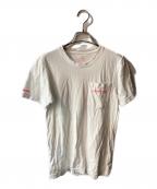 CHROME HEARTSクロムハーツ）の古着「NEON PINK STRIPE LOGO T-shirt」｜ホワイト