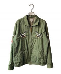 中古・古着通販】絡繰魂 (カラクリダマシイ) 駿河湾鬼鷲刺繍スカジャン
