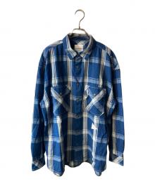 and wander（アンドワンダー）の古着「Indigo Check LS Shirt チェックシャツ」｜ブルー