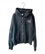 NIKE×stussyナイキ×ステューシー）の古着「STONE WASHED FLEECE ZIP HOODIE」｜ブラック