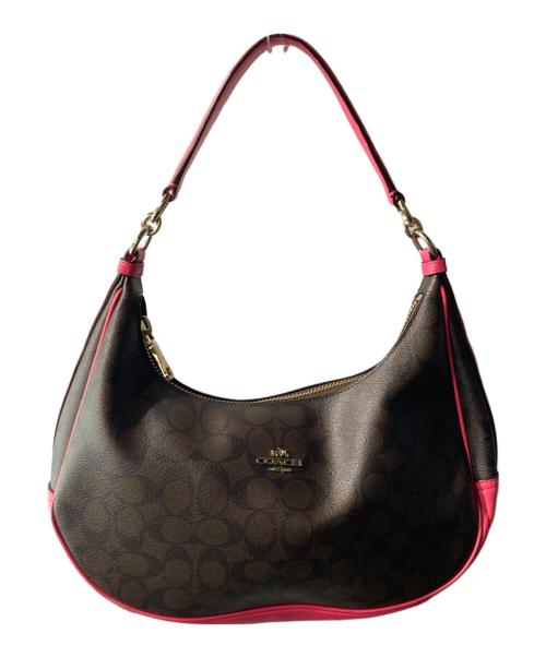 COACH（コーチ）COACH (コーチ) ワンショルダーバッグ ブラウン×ピンクの古着・服飾アイテム