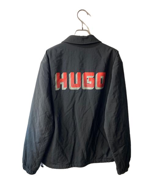HUGO（ヒューゴ ボス）HUGO (ヒューゴ ボス) ロゴコーチジャケット ブラック サイズ:Ｍの古着・服飾アイテム