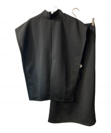 RIM.ARK（リムアーク）の古着「Asymmetry cape & sk set セットアップ」｜ブラック