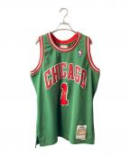 MITCHELL & NESSミッチェルアンドネス）の古着「2008-09 Chicago Bulls ゲームシャツ」｜グリーン