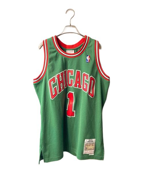 MITCHELL & NESS（ミッチェルアンドネス）MITCHELL & NESS (ミッチェルアンドネス) 2008-09 Chicago Bulls ゲームシャツ グリーン サイズ:Lの古着・服飾アイテム