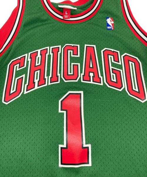 MITCHELL & NESS（ミッチェルアンドネス）MITCHELL & NESS (ミッチェルアンドネス) 2008-09 Chicago Bulls ゲームシャツ グリーン サイズ:Lの古着・服飾アイテム