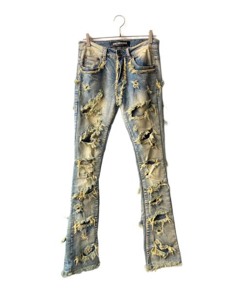 VALABASAS（バラバサス）VALABASAS (バラバサス) ハードクラッシュスキニーフレアデニム インディゴ サイズ:30の古着・服飾アイテム