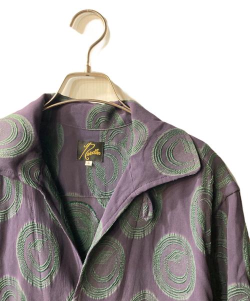 Needles（ニードルズ）Needles (ニードルズ) Italian Collar S/S Shirt - R/PE Ring Cut Jq シャツ パープル サイズ:Lの古着・服飾アイテム