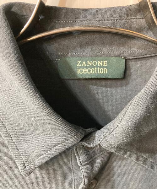 Zanone（ザノーネ）Zanone (ザノーネ) アイスコットン ポロシャツ ブルー×グレー サイズ:48の古着・服飾アイテム