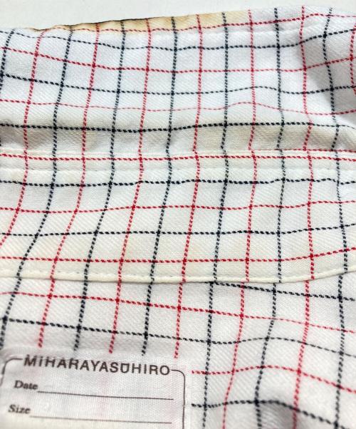 MIHARA YASUHIRO（ミハラヤスヒロ）MIHARA YASUHIRO (ミハラヤスヒロ) 焦げ加工チェックシャツ ホワイト サイズ:Mの古着・服飾アイテム