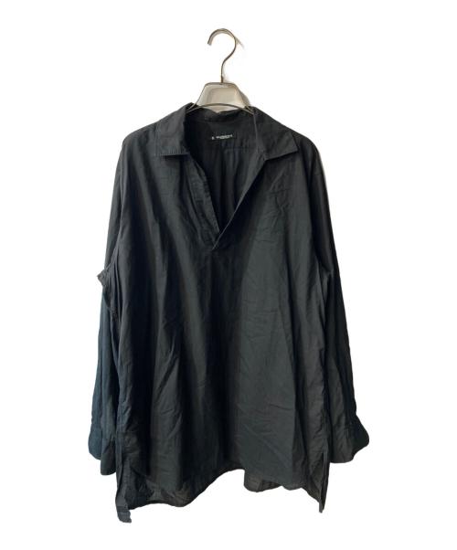 MAATEE&SONS（マーティーアンドサンズ）MAATEE&SONS (マーティーアンドサンズ) NEW PULL OVER SHIRTS 強撚ビエラ スキッパーシャツ ブラック サイズ:3の古着・服飾アイテム