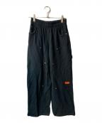 UNIVERSAL OVERALL×moussyユニバーサルオーバーオール×マウジー）の古着「ダブルニースウェットパンツ」｜ブラック