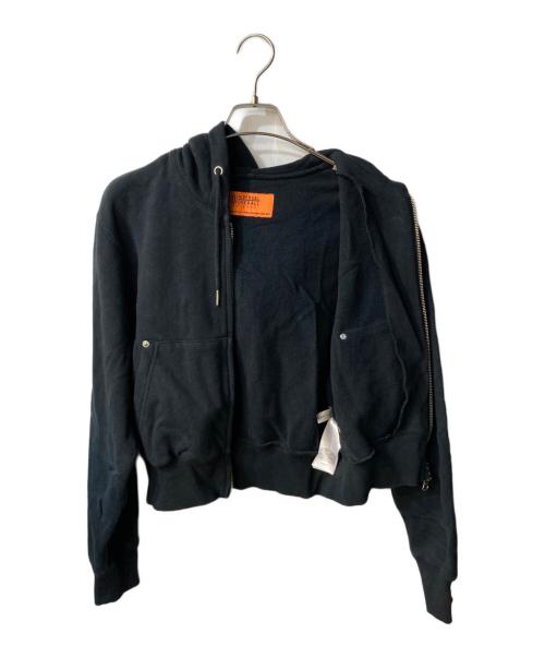 UNIVERSAL OVERALL（ユニバーサルオーバーオール）UNIVERSAL OVERALL (ユニバーサルオーバーオール) moussy (マウジー) UOM ZIP UP クロップドジップパーカー ブラック サイズ:Fの古着・服飾アイテム