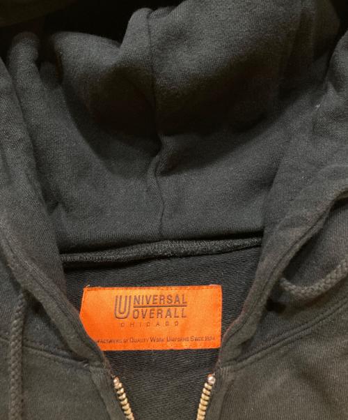 UNIVERSAL OVERALL（ユニバーサルオーバーオール）UNIVERSAL OVERALL (ユニバーサルオーバーオール) moussy (マウジー) UOM ZIP UP クロップドジップパーカー ブラック サイズ:Fの古着・服飾アイテム