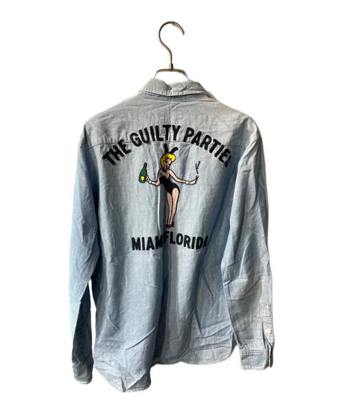 WACKO MARIA（ワコマリア）WACKO MARIA (ワコマリア) バニープリントシャンブレーシャツ ブルー サイズ:Mの古着・服飾アイテム