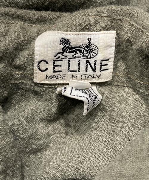 CELINE（セリーヌ）CELINE (セリーヌ) オールドウールシャツ グリーン サイズ:40の古着・服飾アイテム