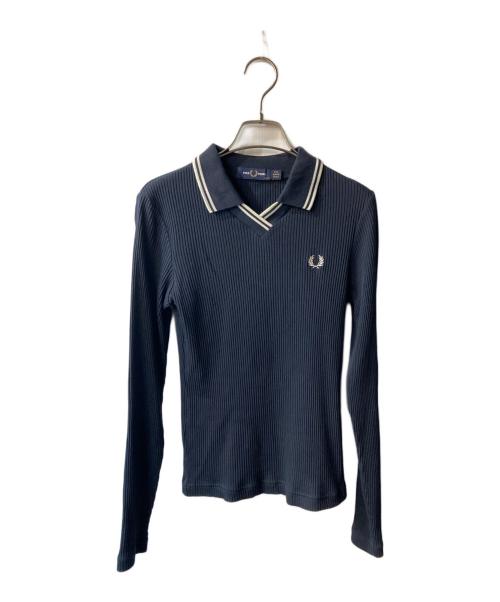 FRED PERRY（フレッドペリー）FRED PERRY (フレッドペリー) ツイン ティップド リブ ポロシャツ ネイビー サイズ:36の古着・服飾アイテム