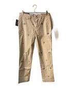 POLO RALPH LAURENポロ・ラルフローレン）の古着「Strech Straight fit Embroidered Pant」｜ベージュ