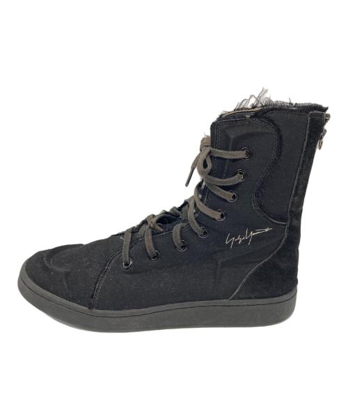 YOHJI YAMAMOTO（ヨウジヤマモト）YOHJI YAMAMOTO (ヨウジヤマモト) YY CAMPUS BOXING ハイカットスニーカー ブラック サイズ:27cmの古着・服飾アイテム