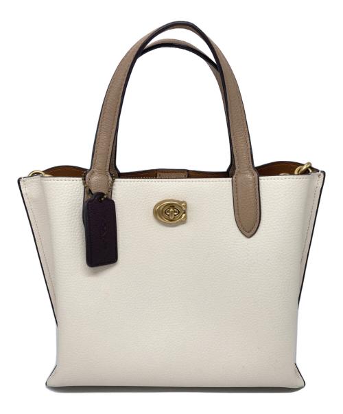 COACH（コーチ）COACH (コーチ) ウィロウ トート 24 カラーブロック ベージュの古着・服飾アイテム