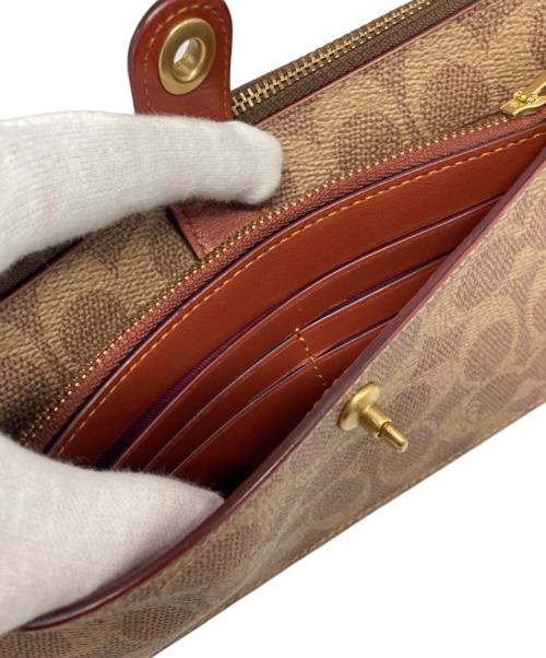 COACH（コーチ）COACH (コーチ) ノア ポップアップ メッセンジャー シグネチャー キャンバス ブラウンの古着・服飾アイテム