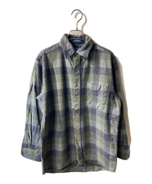 PENDLETON（ペンドルトン）PENDLETON (ペンドルトン) 90s ウールチェックシャツ グレー サイズ:Mの古着・服飾アイテム