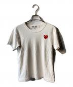 PLAY COMME des GARCONSプレイコムデギャルソン）の古着「T-Shirt With Red Emblem」｜ホワイト
