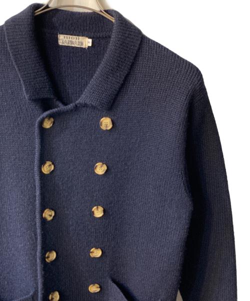 HIGH!STANDARD（ハイスタンダード）HIGH!STANDARD (ハイスタンダード) ダブルブレストニットジャケット ネイビー サイズ:2の古着・服飾アイテム