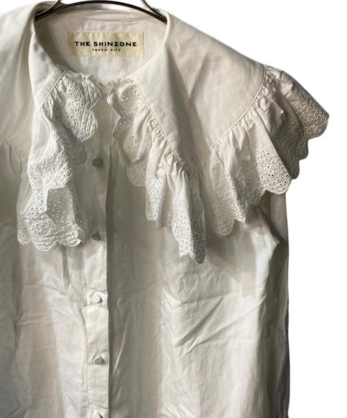 THE SHINZONE（ザ シンゾーン）THE SHINZONE (ザ シンゾーン) コットン レースカラー ブラウス/LACE COLLAR BLOUSE ホワイト サイズ:FOの古着・服飾アイテム