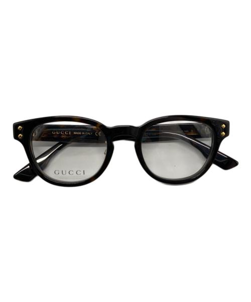 GUCCI（グッチ）GUCCI (グッチ) ウェリントン アイウェア ブラウン サイズ:SIZE 48□21-145の古着・服飾アイテム