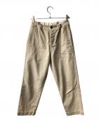 MHLマーガレットハウエル）の古着「ORGANIC COTTON SATEEN TROUSERS チノトラウザー」｜ベージュ