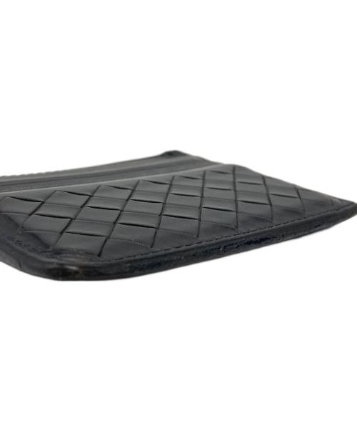 BOTTEGA VENETA（ボッテガベネタ）BOTTEGA VENETA (ボッテガベネタ) イントレチャートレザーカードケース ブラックの古着・服飾アイテム