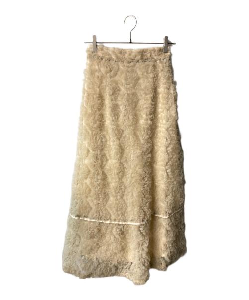 willfully（ウィルフリー）willfully (ウィルフリー) tulle circle motif flare SK ベージュ サイズ:FREEの古着・服飾アイテム