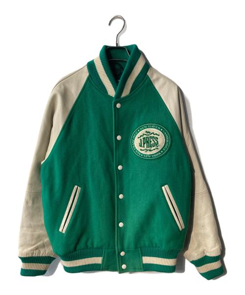 J.PRESS（ジェイプレス）J.PRESS (ジェイプレス) スタジャン グリーン×ホワイト サイズ:Lの古着・服飾アイテム