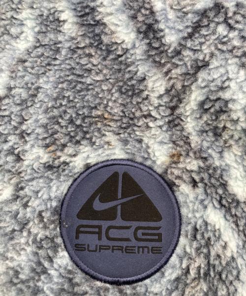 NIKE ACG（ナイキエーシージー）NIKE ACG (ナイキエーシージー) Supreme (シュプリーム) FLEECE PULLOVER MINT SNAKESKIN フリースプルオーバー ブルー サイズ:Mの古着・服飾アイテム