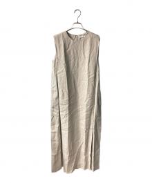 haunt（ハウント）の古着「Linen Dress Taupe ノースリーブワンピース」｜ベージュ