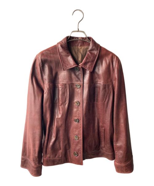 Leilian（レリアン）LEILIAN (レリアン) レザージャケット ワインレッド サイズ:13+の古着・服飾アイテム
