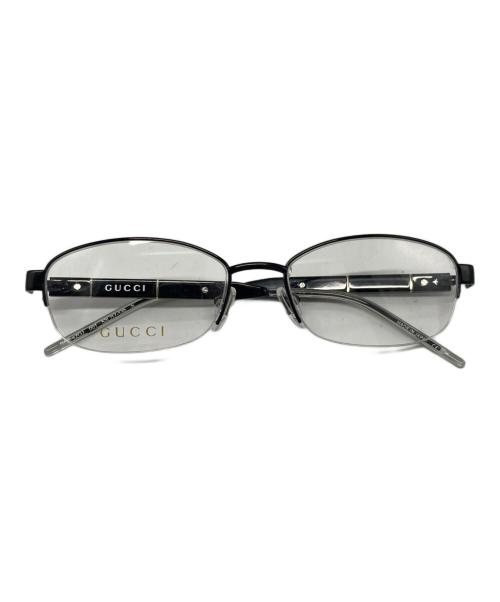 GUCCI（グッチ）GUCCI (グッチ) スクエア ナイロールメガネフレーム ブラック サイズ:53□17-135の古着・服飾アイテム