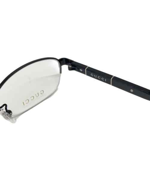 GUCCI（グッチ）GUCCI (グッチ) スクエア ナイロールメガネフレーム ブラック サイズ:53□17-135の古着・服飾アイテム